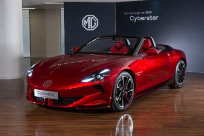 MG debuts pre-production Cyberster design model in London