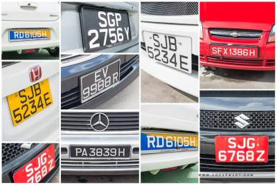 Types of car number plates in Singapore