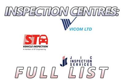List of vehicle inspection centres in Singapore