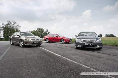 Mazda6 2.5 R (A) vs Nissan Teana 2.5 (A) vs Toyota Camry 2.5 (A)