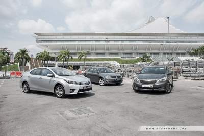 Forte K3 1.6 (A) vs Corolla Altis 1.6 (A) vs Jetta 1.4 (A)