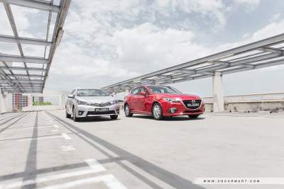 Mazda3 Sedan 1.5 Deluxe (A) vs Toyota Corolla Altis 1.6 (A)