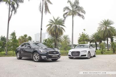 Audi A6 1.8 TFSI Ultra S-tronic (A) vs Infiniti Q70 2.5 V6 Premium (A)