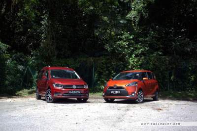 Toyota Sienta 1.5 Elegance (A) vs Volkswagen Caddy MPC 1.4 TSI DSG (A)