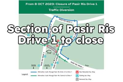 Section of Pasir Ris Drive 1 to close from 8 October 2023