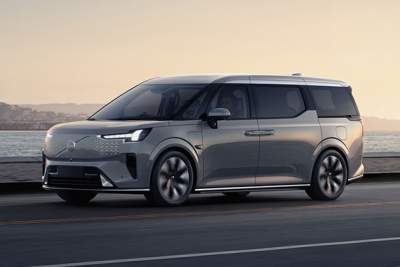 The Volvo EM90 is a living room on wheels