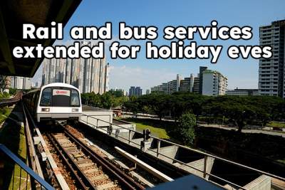 SMRT extends train and bus services on 24 Dec and 31 Dec