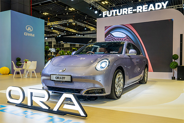 Retro-futuristic ORA 07 coupe showcased at 2024 Motor Show