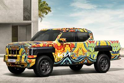Kia unveils unique camouflage for the Tasman pickup
