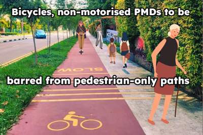 Cyclists to be barred from footpaths next to cycling paths