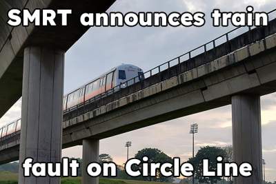 SMRT announces train fault on Circle Line