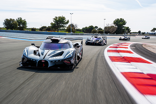 Bugatti Bolide owners burn rubber on Circuit Paul Ricard