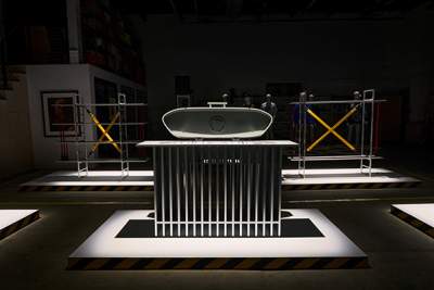 Original Mercedes-AMG vehicle parts transformed into art