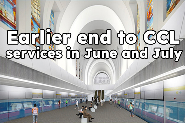 Earlier end to Circle Line train services in June and July
