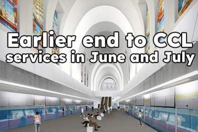 Earlier end to Circle Line train services in June and July