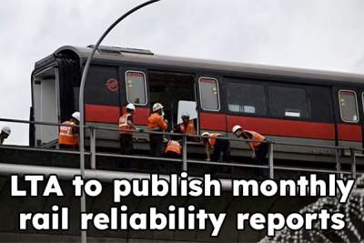 LTA to publish monthly rail reliability reports