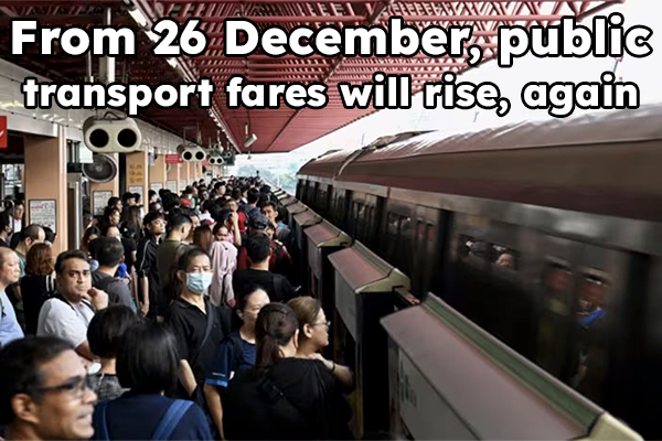 From 26 December, public transport fares will rise, again