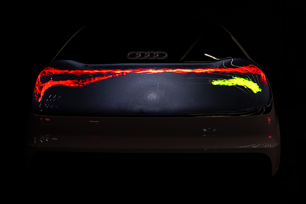 The Audi Q9 debuts curved digital OLED rear lights