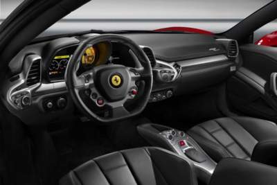 Ferrari 458 Italia's interior in detail