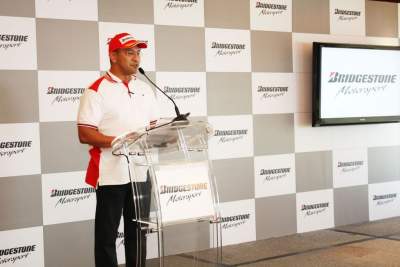 Bridgestone holds a media conference with Lewis and Jenson at Swissotel