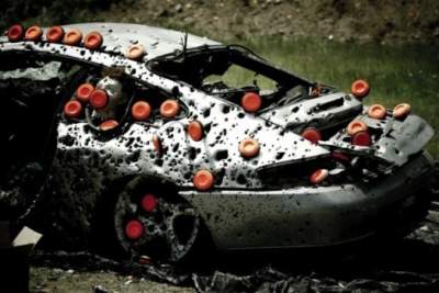 Porsche gets shot up
