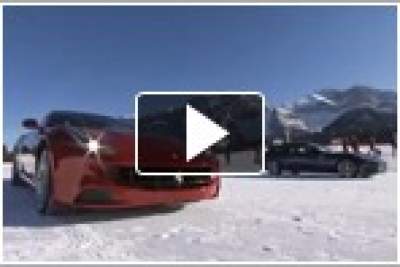 Alonso and Massa drives new Ferrari FF at Slalom