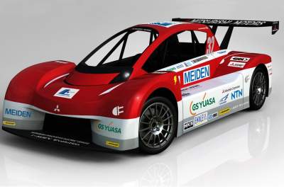 Evolution EV from Mitsubishi aiming for victory at hill climb