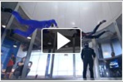 Mark Webber races a skydiver