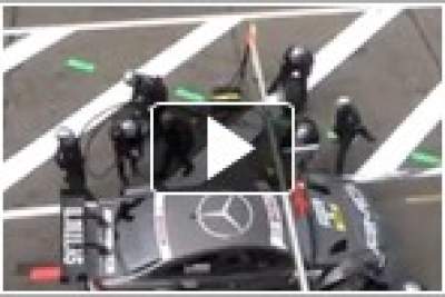 Pit lane accident during a DTM practise session