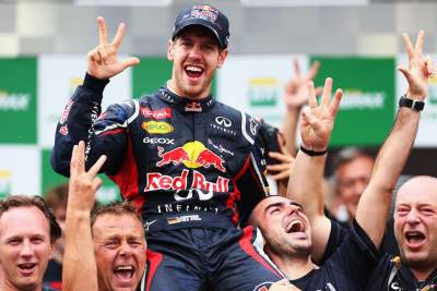 Vettel wins third drivers championship, re-writes history books in the process