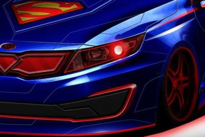 Kia's Justice League in Chicago with 'Superman' Optima Hybrid
