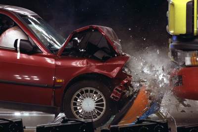 Driver dies after container smash