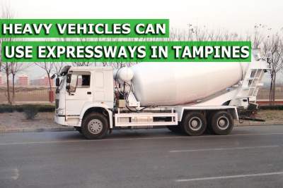Heavy vehicles travelling to work sites in Tampines can utilise the expressways
