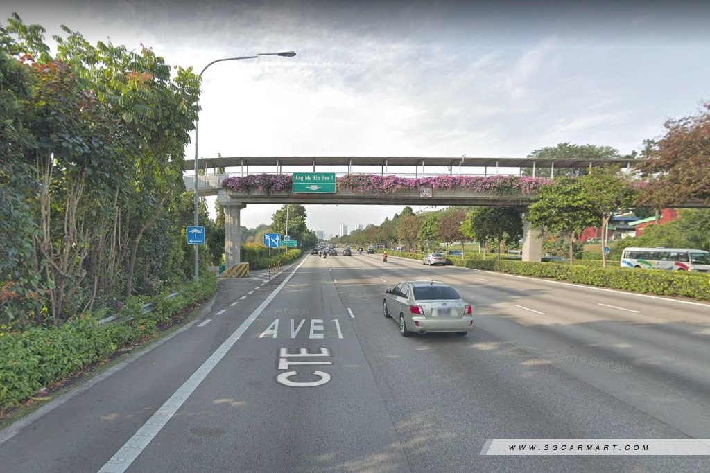 CTE before Ang Mo Kio Avenue 1