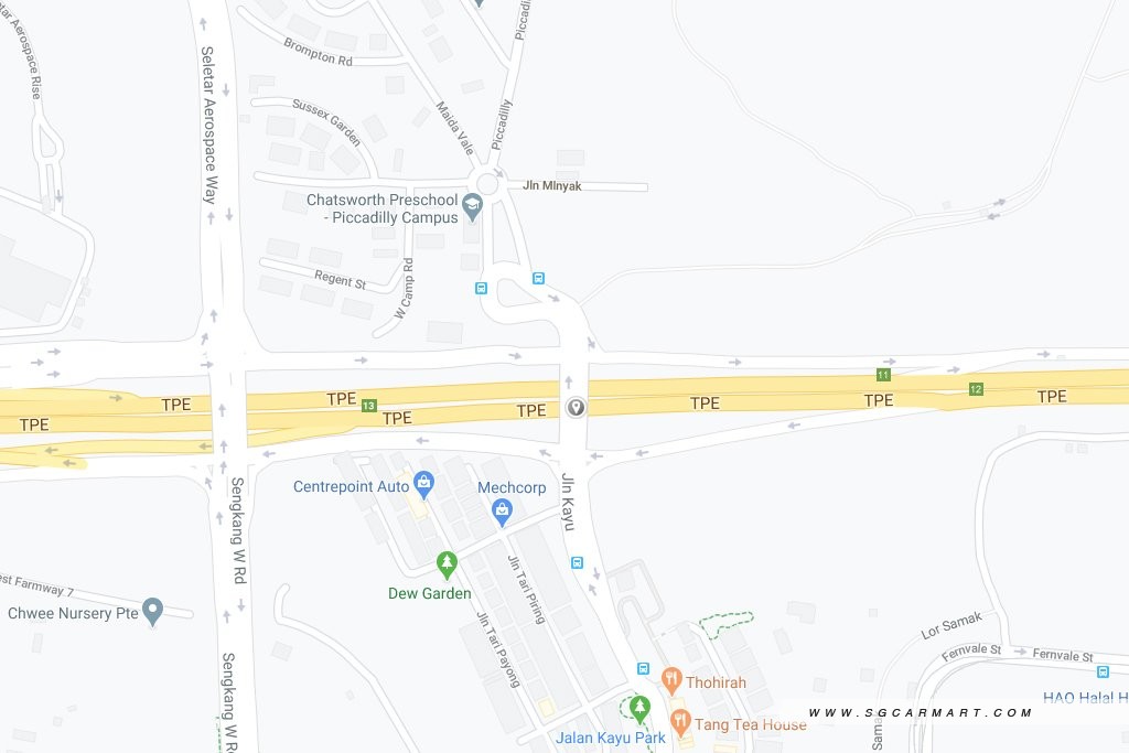 Jalan Kayu flyover Map