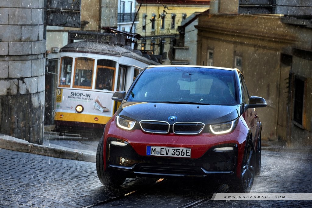 Maroon Electric Car