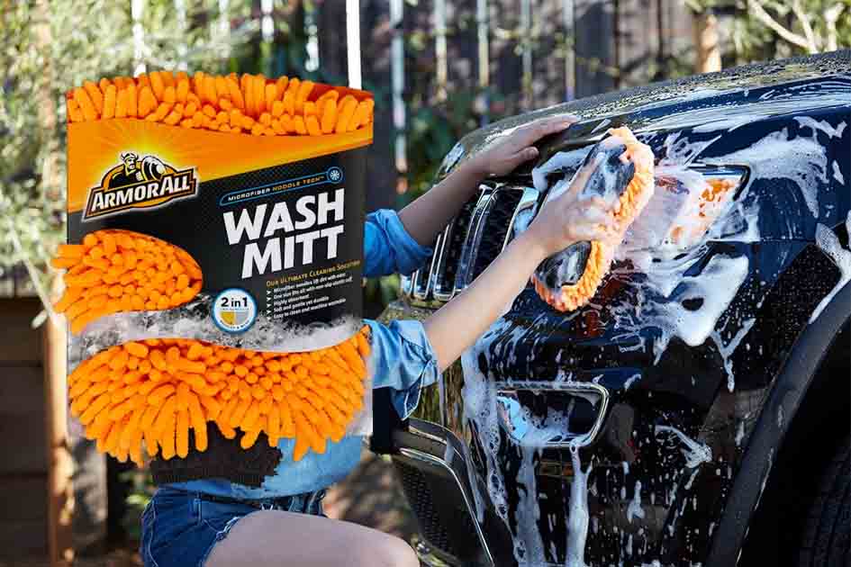 Armor All 2-in-1 Microfibre Noodle Mesh Wash Mitt For Car Cleaning