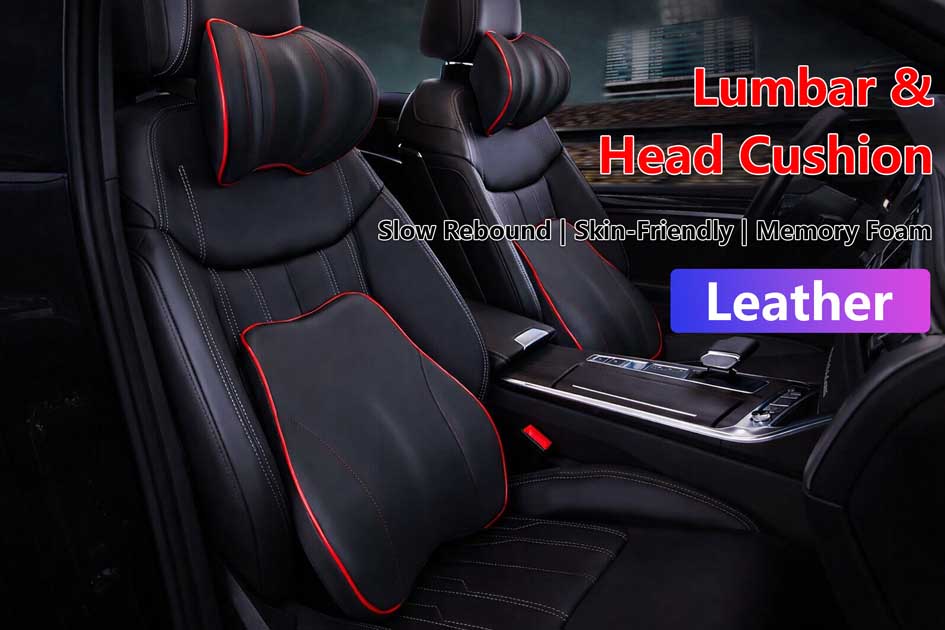 JOMO Memory Foam Lumbar & Neck Support Car Seat Cushion
