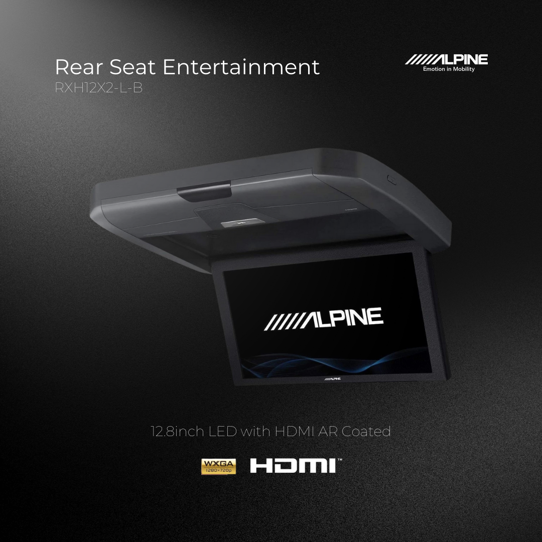 Alpine RXH12X2-L-B 12.8" Ceiling-Mounted Rear Entertainment Monitor
