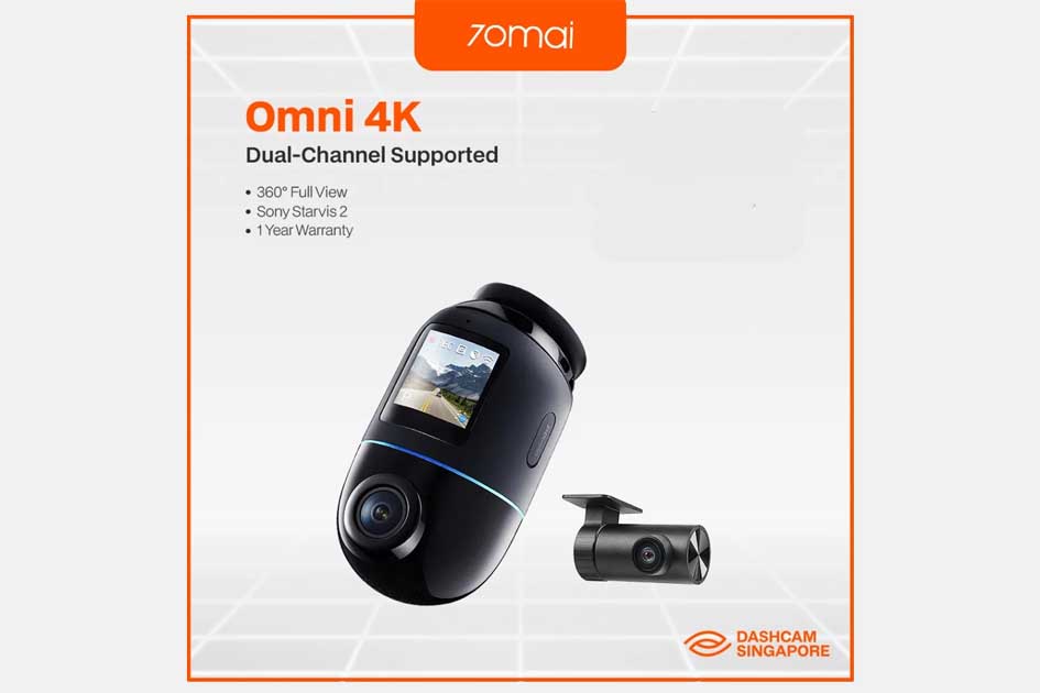 70mai Omni 4K (X800) 2-Channel Ultra HD WiFi Car Camera