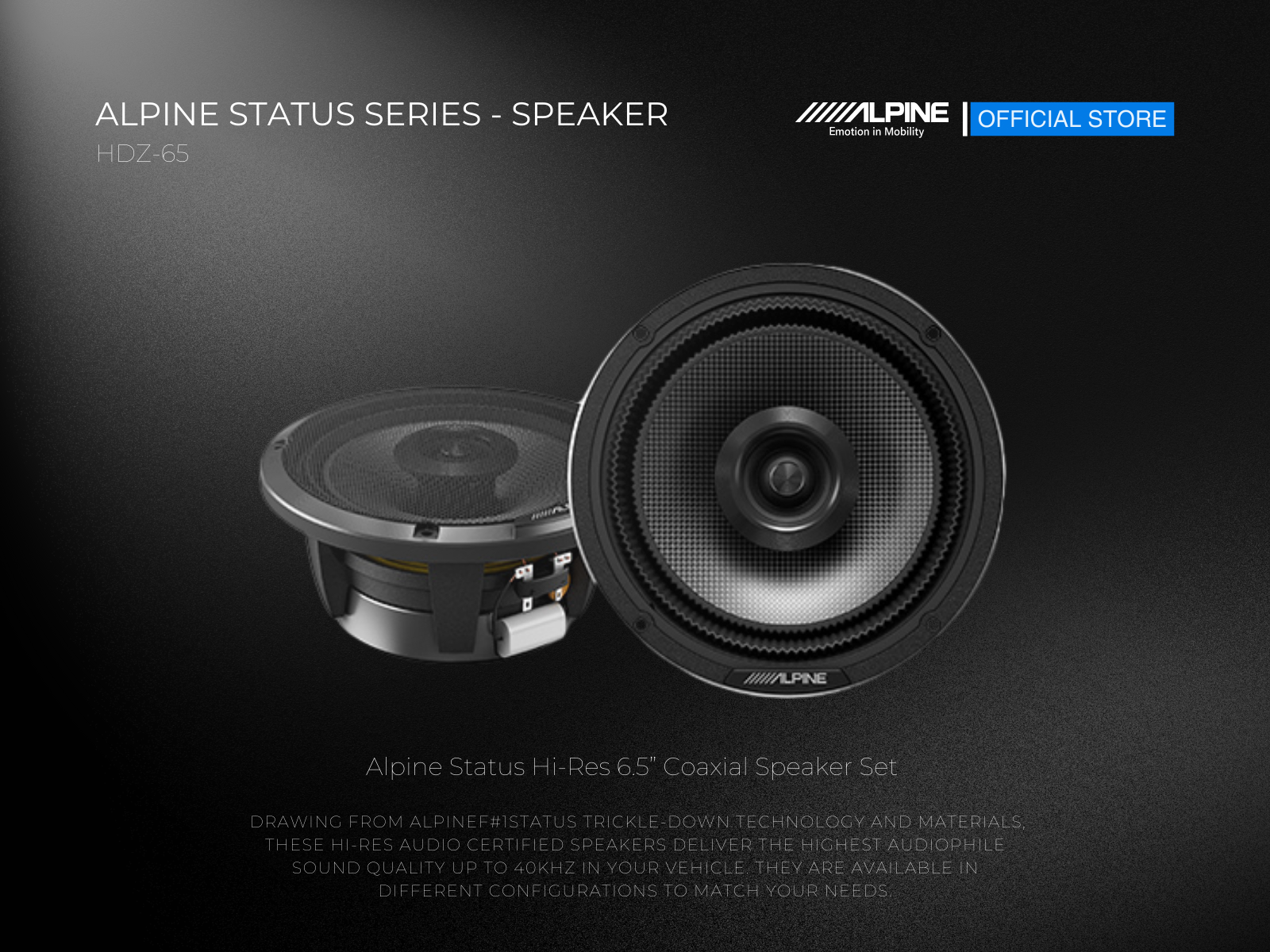 Alpine HDZ-65 Coaxial Speakers