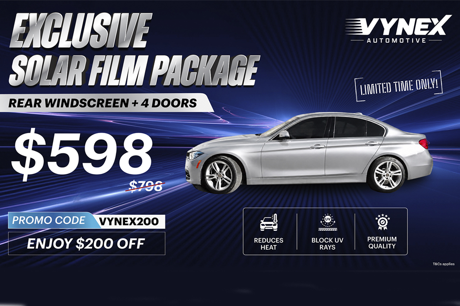 VYNEX AUTOMOTIVE - SGCARMART PROMO | UP TO 99.9% UV and 99% IR REJECTION | PROFESSIONAL INSTALLATION