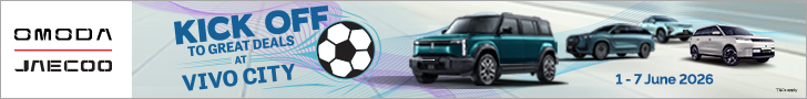 Visit Omoda &amp; Jaecoo at VivoCity! See the new JAECOO 5 &amp; 8 SUVs/EVs. Save up to $12k on SG's #3 best-selling EV brand.